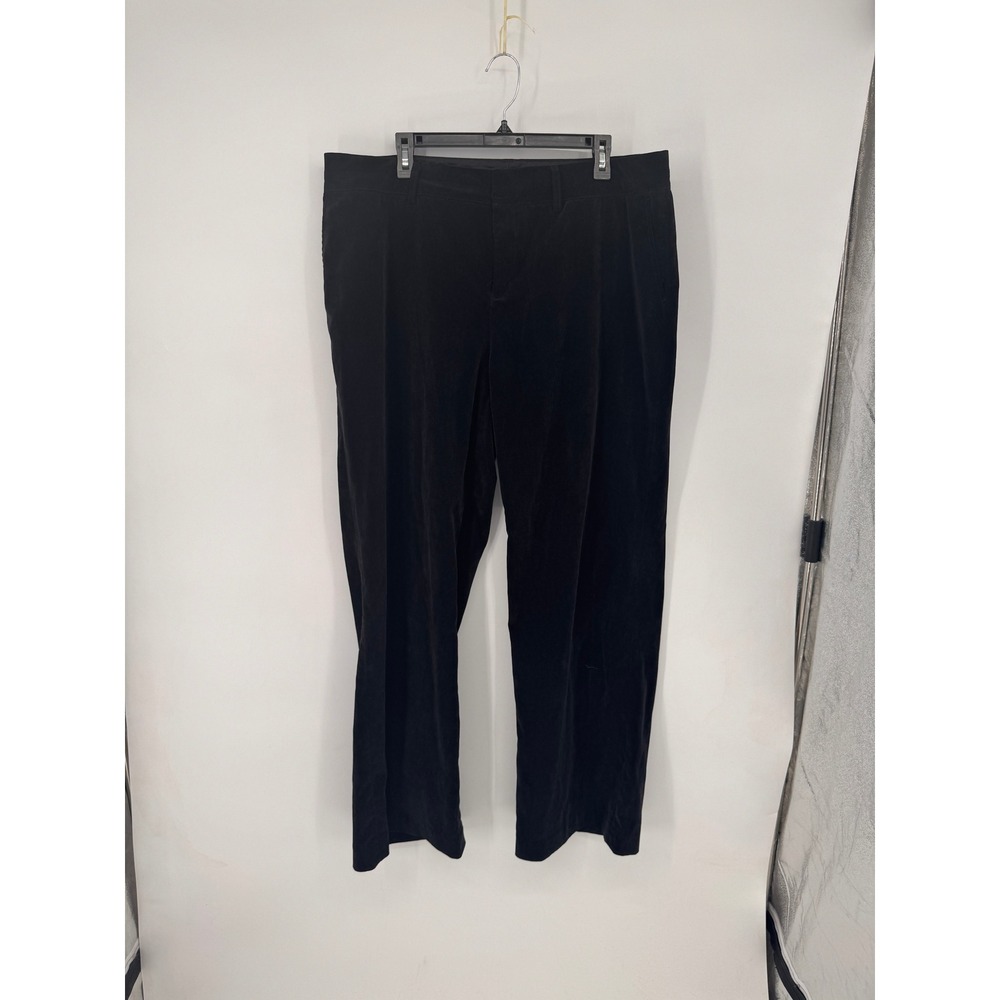 Coldwater Creek Trouser Fit Pants Womens W18 Black Good Velvet Straight Leg